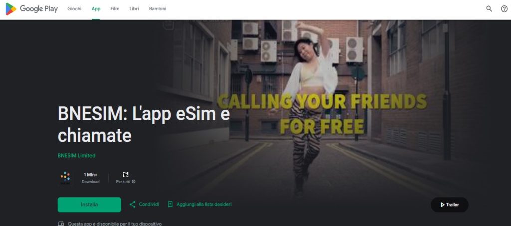 Applicazione BNESIM su Google Play