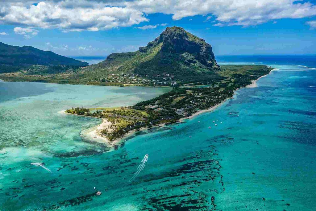 Vista panoramica dell'isola di Mauritius