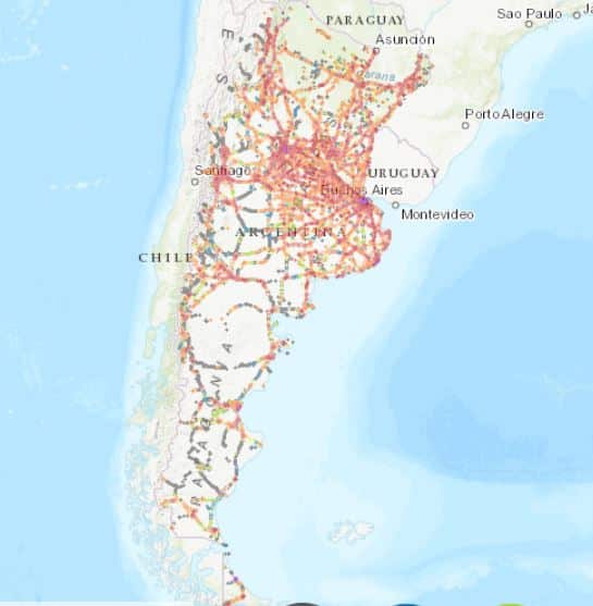 アルゼンチンにおけるclaroの通信対応エリアマップ