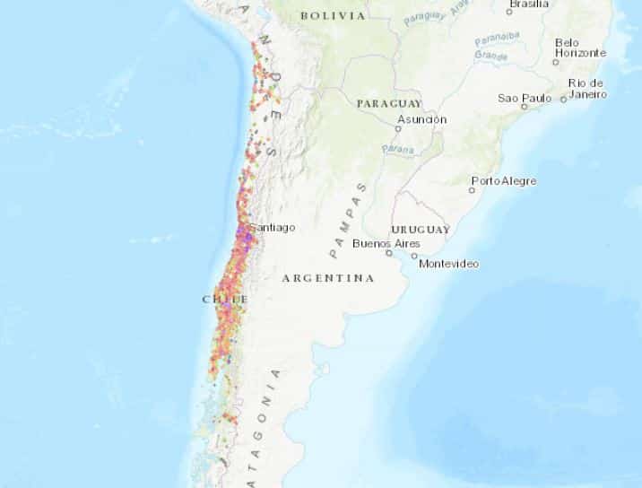 チリにおけるclaroの通信対応エリアマップ
