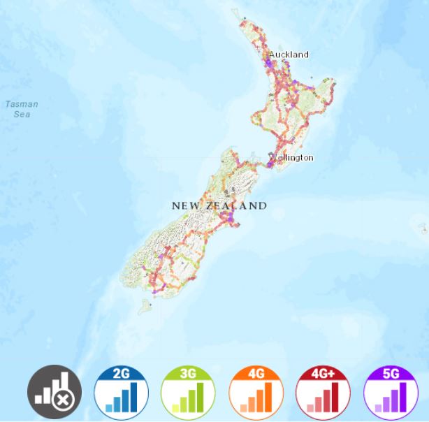 ニュージーランド インターネット 接続 Spark 回線速度マップ