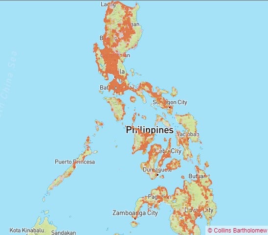 フィリピン インターネット 接続 Smart 回線速度マップ