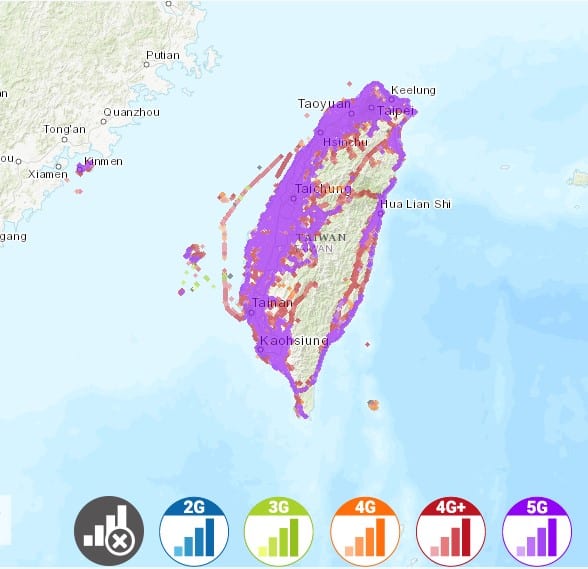 台湾 インターネット 接続 中華電信 回線速度マップ