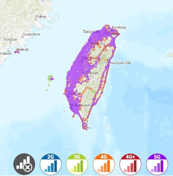 台湾 インターネット 接続 台湾大哥大 回線速度マップ