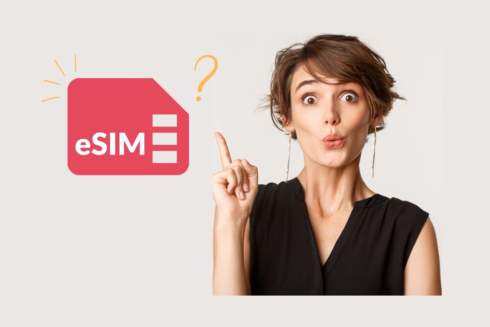 白人女性　eSIM　とは　特徴