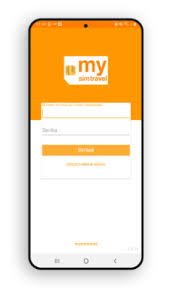 O aplicativo da Mysimtravel em um celular Android