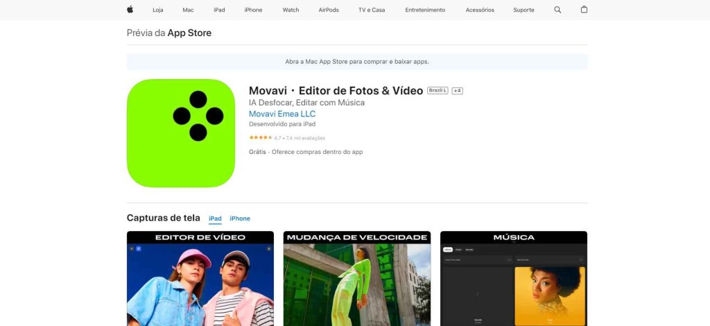 O Movavi é um dos principais editores de vídeo para dispositivos Apple.