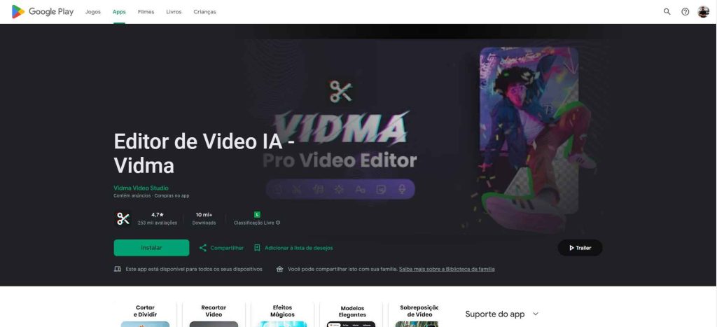 O Vidma é uma boa opção de editor de vídeos para Android e iOS.