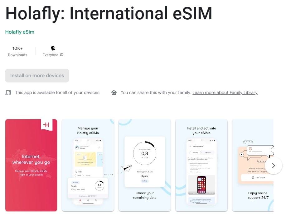 holafly esim app android