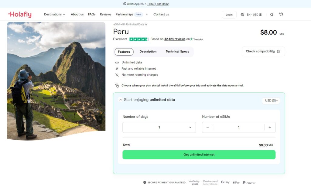 Holafly eSIM for Peru