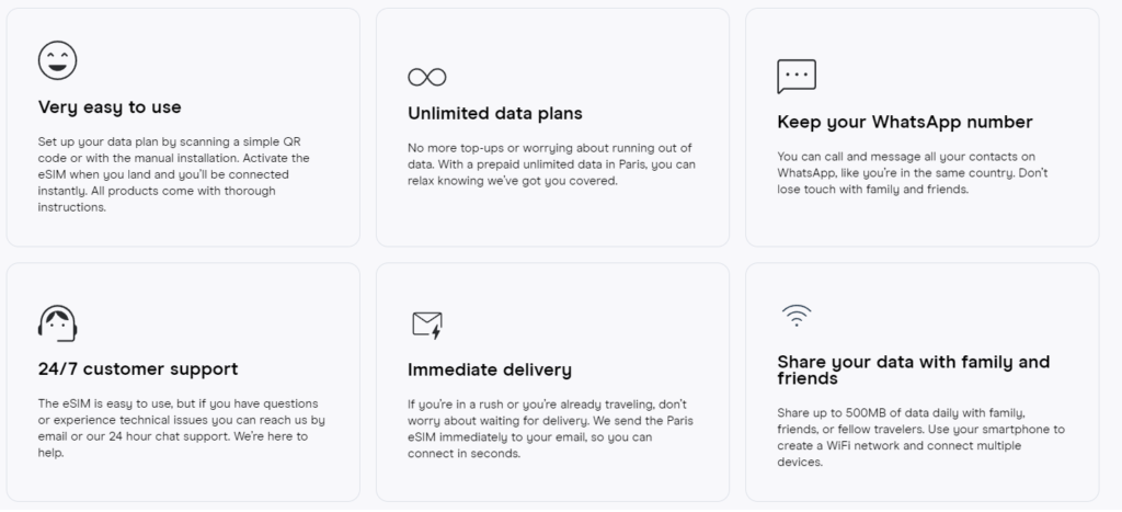 Advantages eSIM for Paris