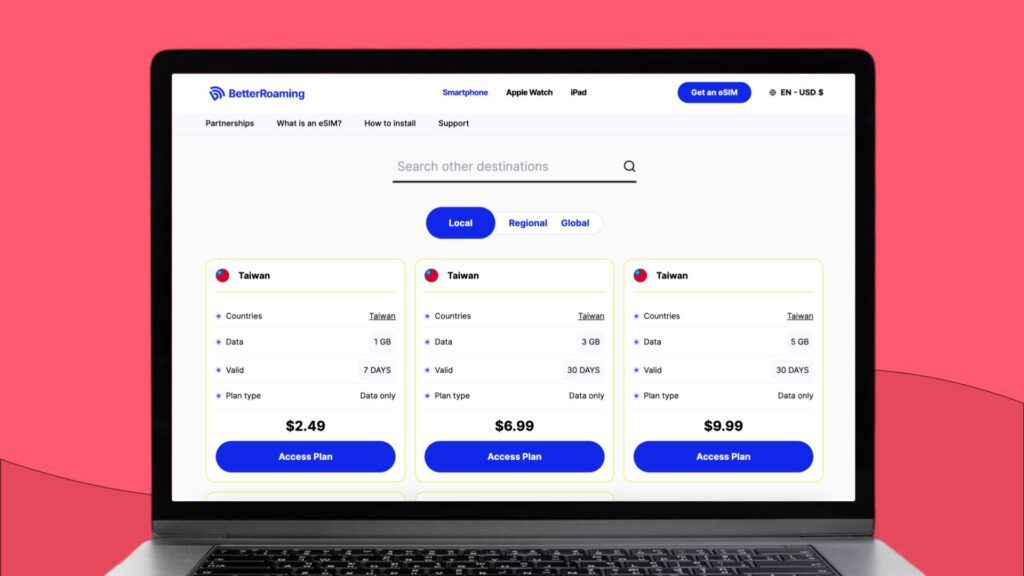 BetterRoaming eSIM for Taiwan