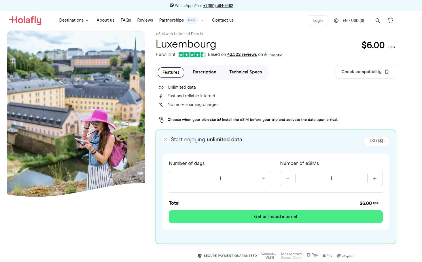 Holafly eSIM for Luxembourg