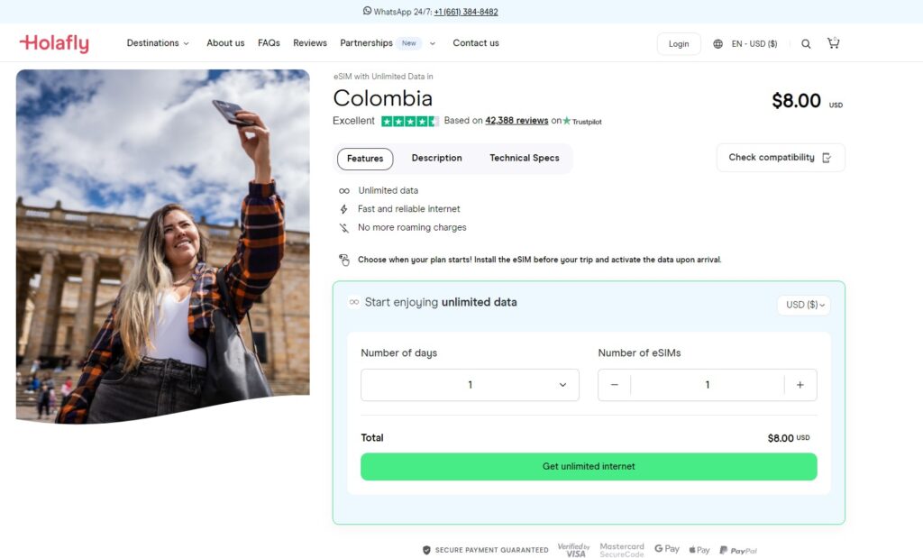 Holafly eSIM for Colombia
