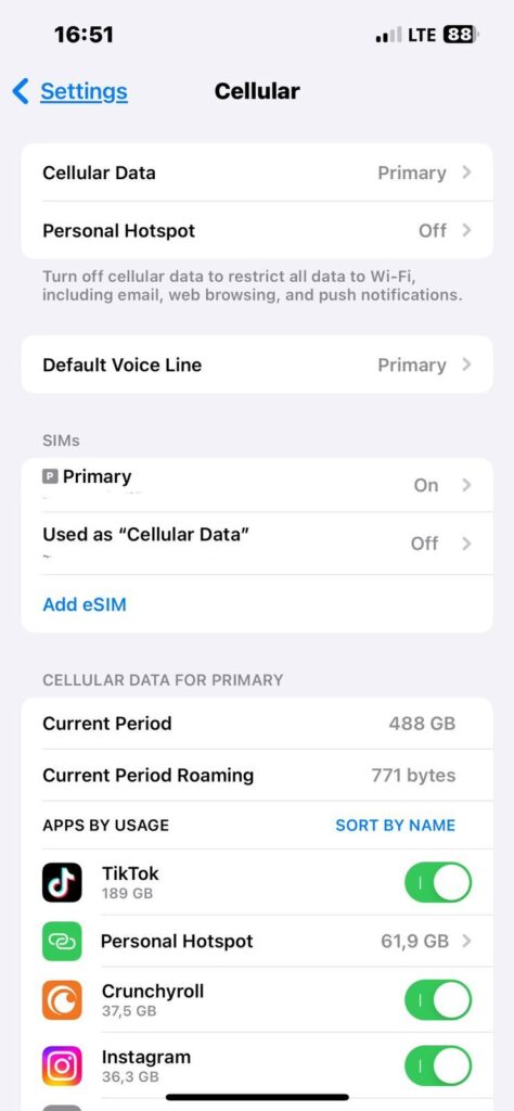 disable data on iphone