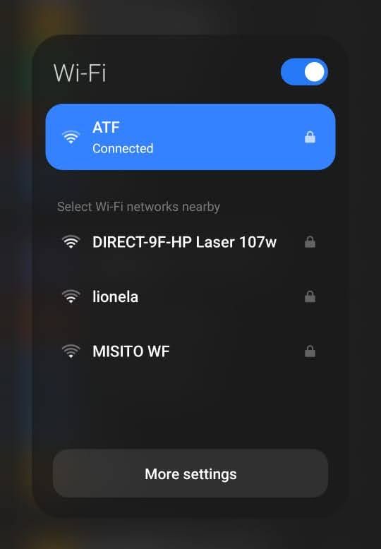 wifi connection on android