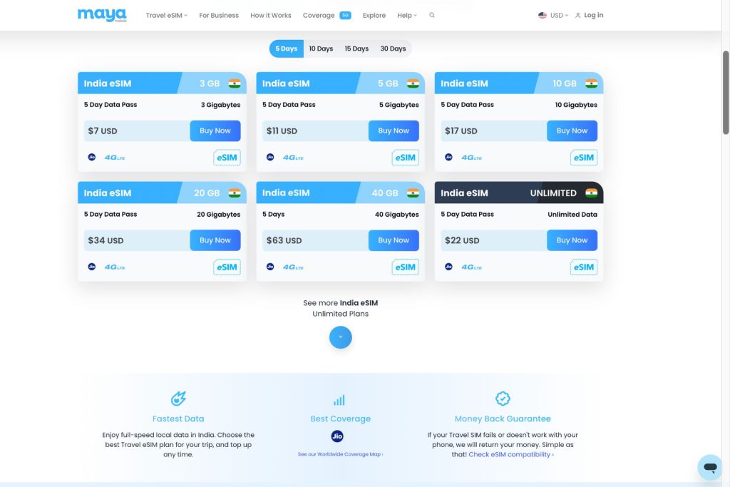 Maya Mobile eSIM for India
