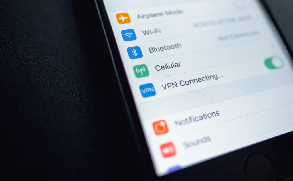 VPN connecting on a smartphone