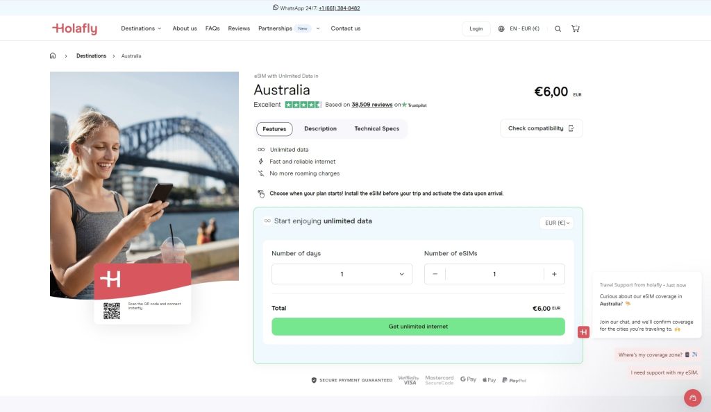 holafly unlimited sim for australia