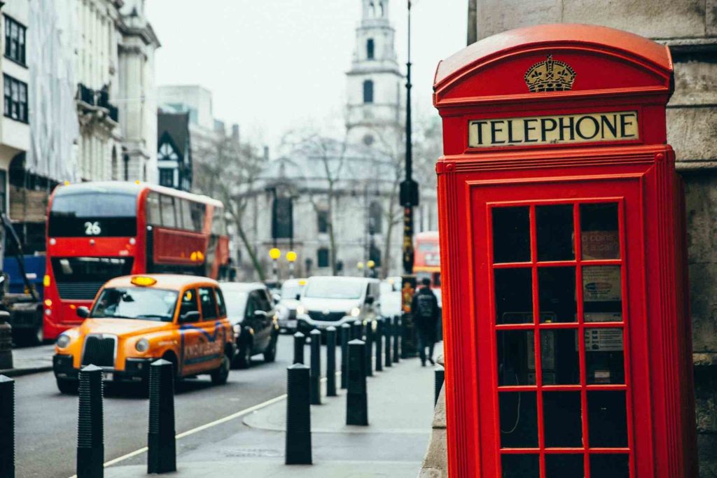 A telephone booth in London