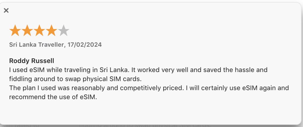 Sim local user review