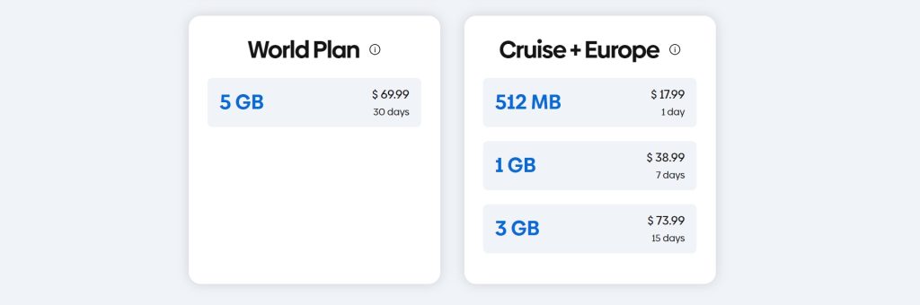 gigsky world plan and europe cruise plan