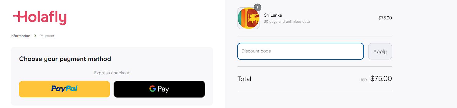 payment process sri lanka esim