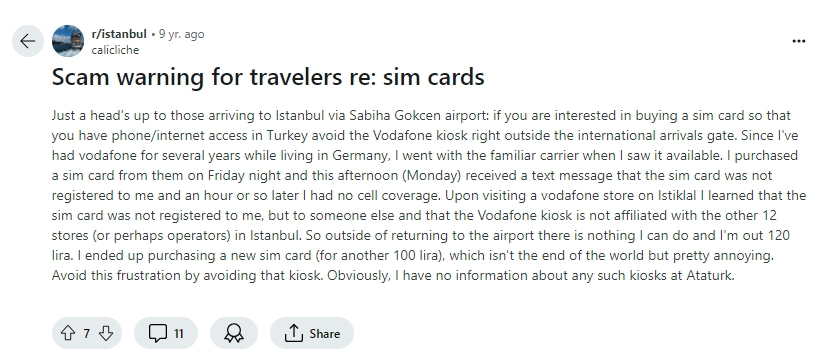 testimonial about sim scams in turkey
