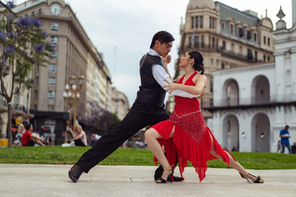 Argentinian couple dances tango