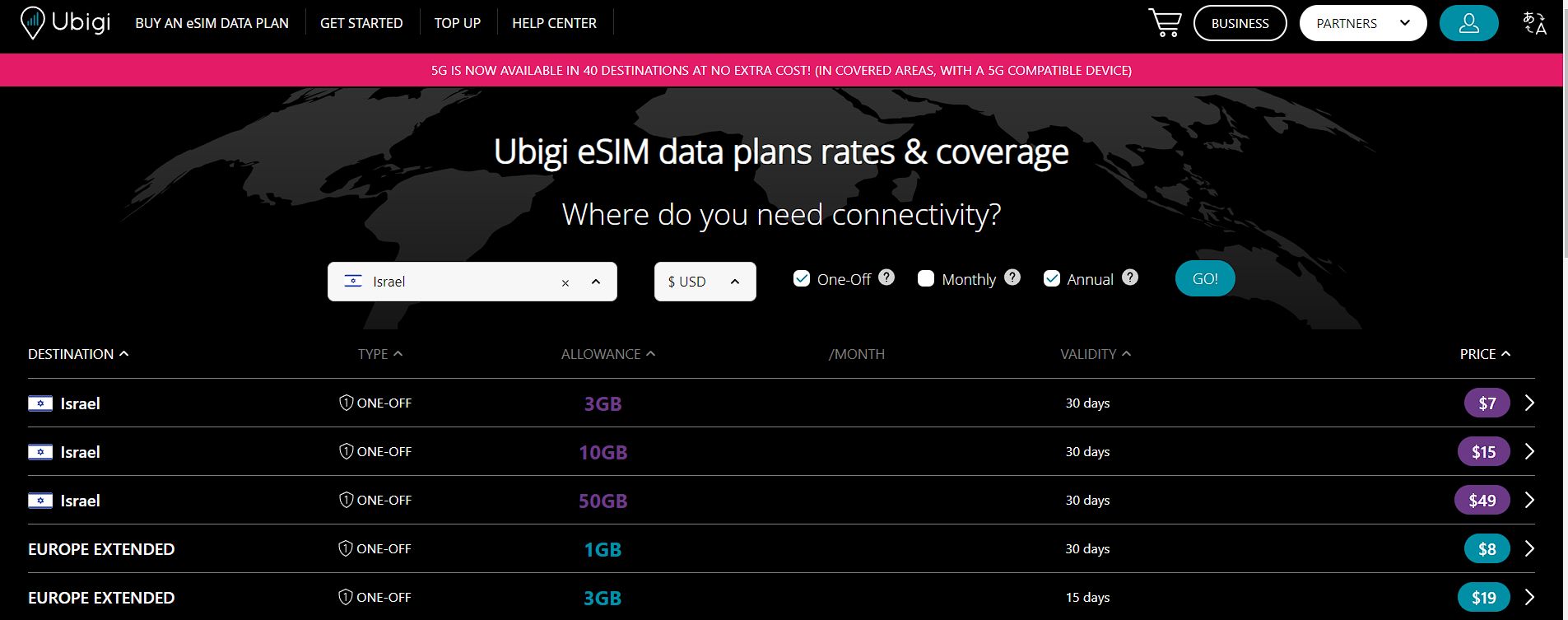 esim recharge plans