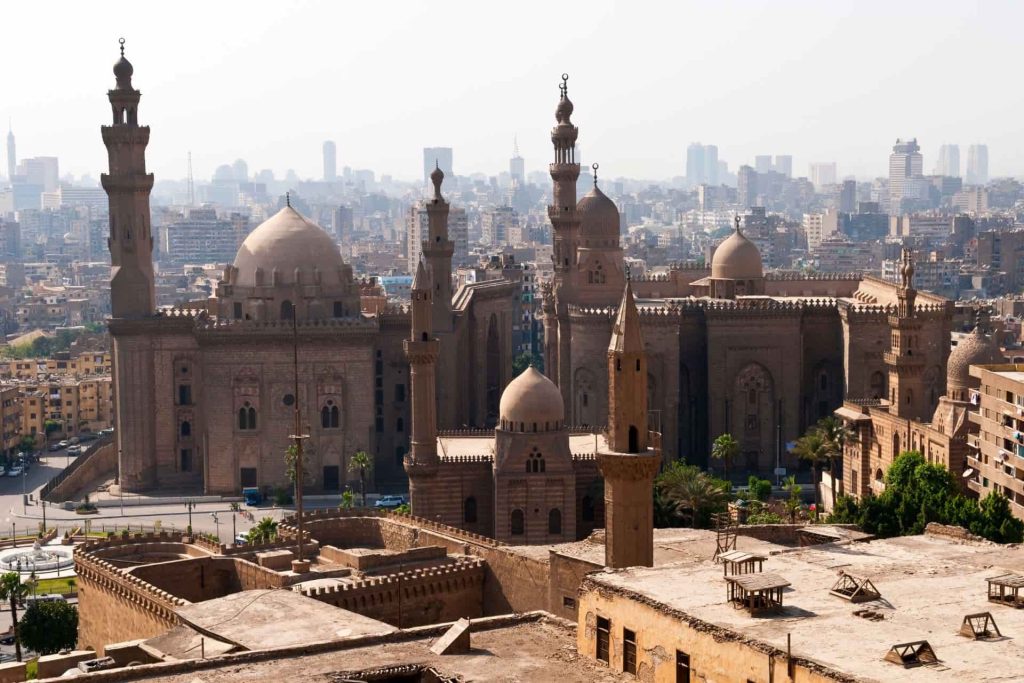 Sultan Hassan Mosque and the Al-Rifa'i Mosque in Cairo, Egypt