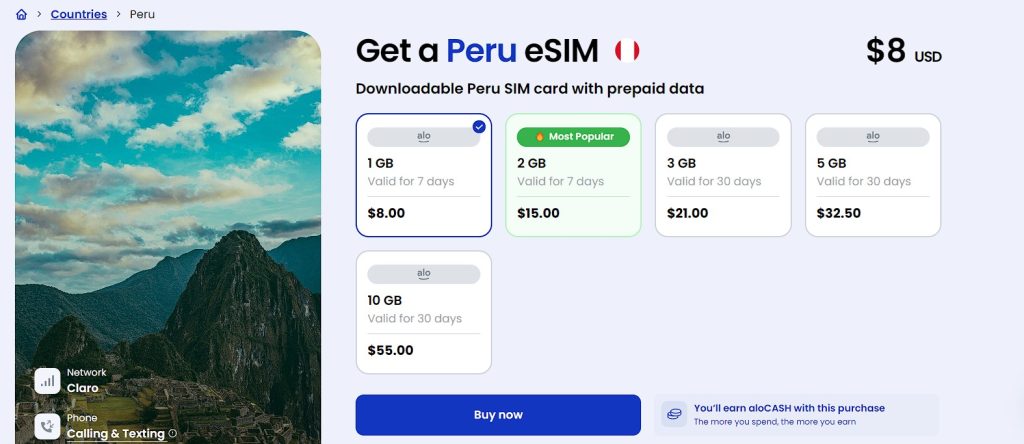 alosim esim for peru