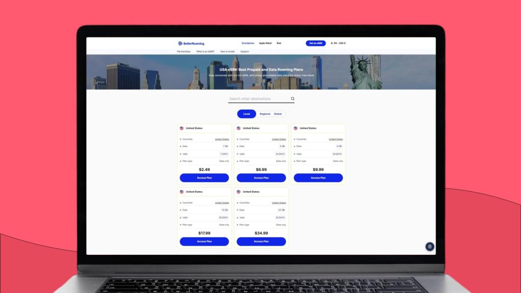 betterroaming esim for the USA