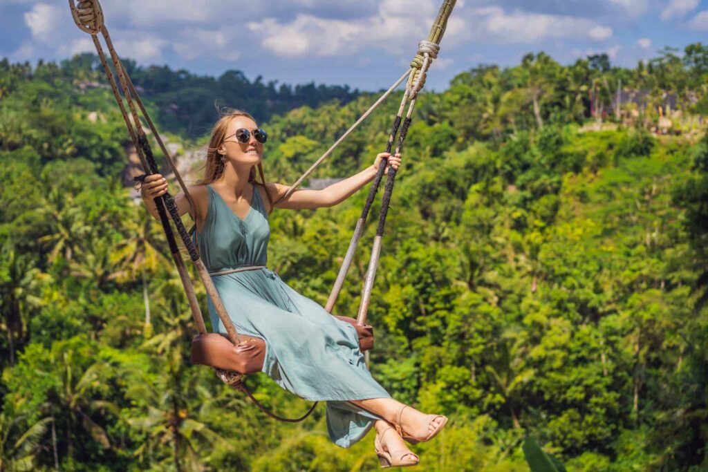 woman in Bali in a summer dress