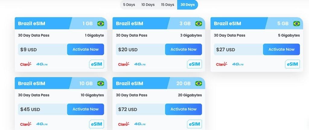 maya mobile esim brazil data plans