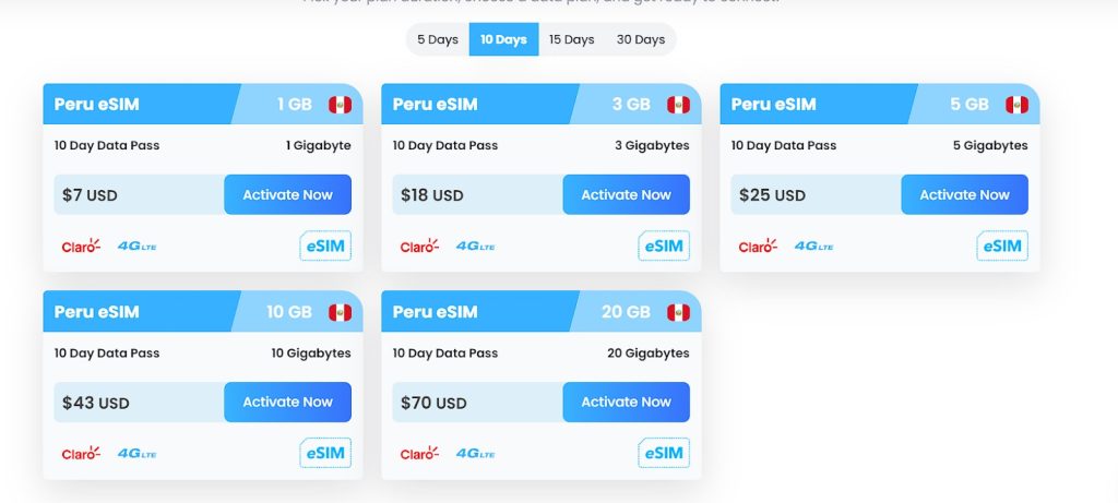 maya mobile esim for peru
