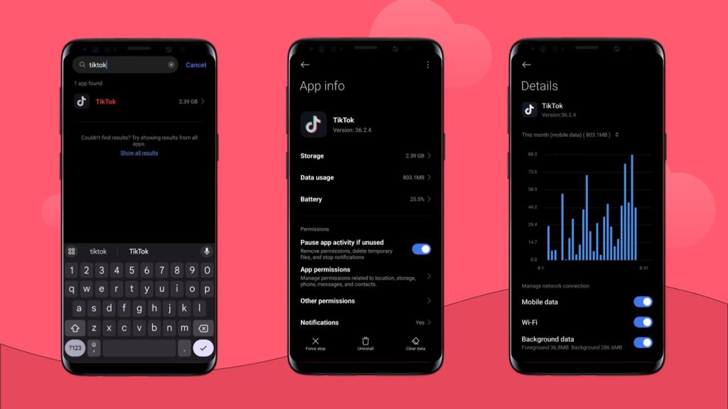 TikTok data usage on Android