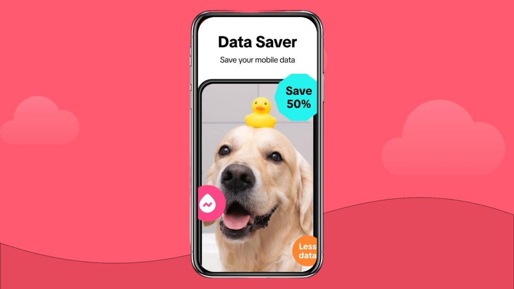 TikTok Lite mobile ad showing it use 50% less data than TikTok