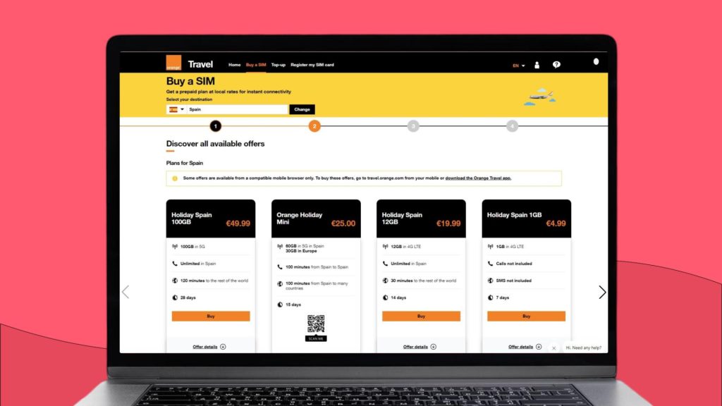 Orange esim for spain