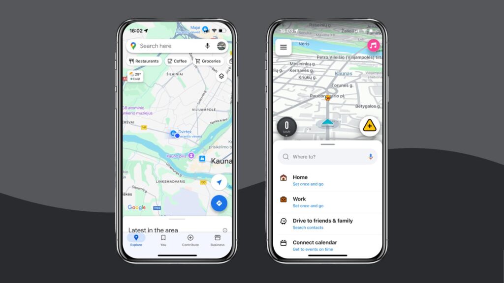 Waze vs. Google Maps Interface