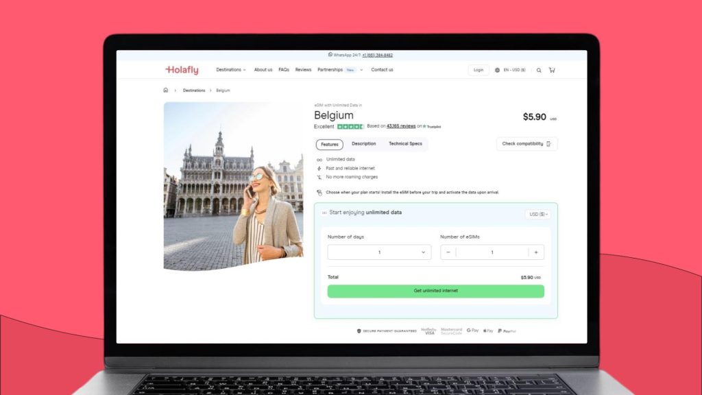 Belgium eSIM from Holafly