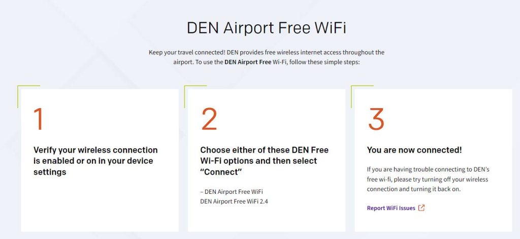 den airport free wifi networks