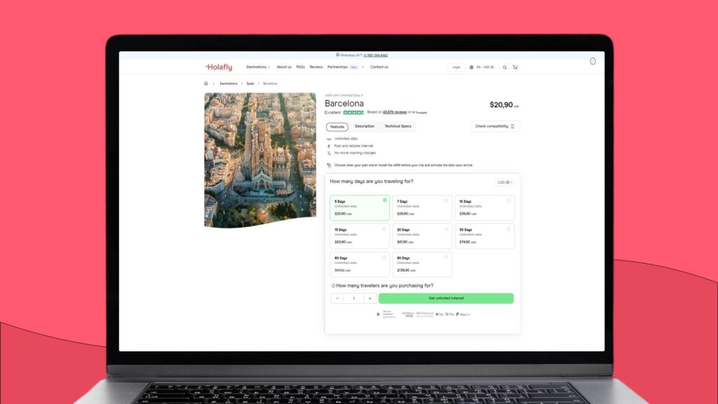 holafly esim for barcelona