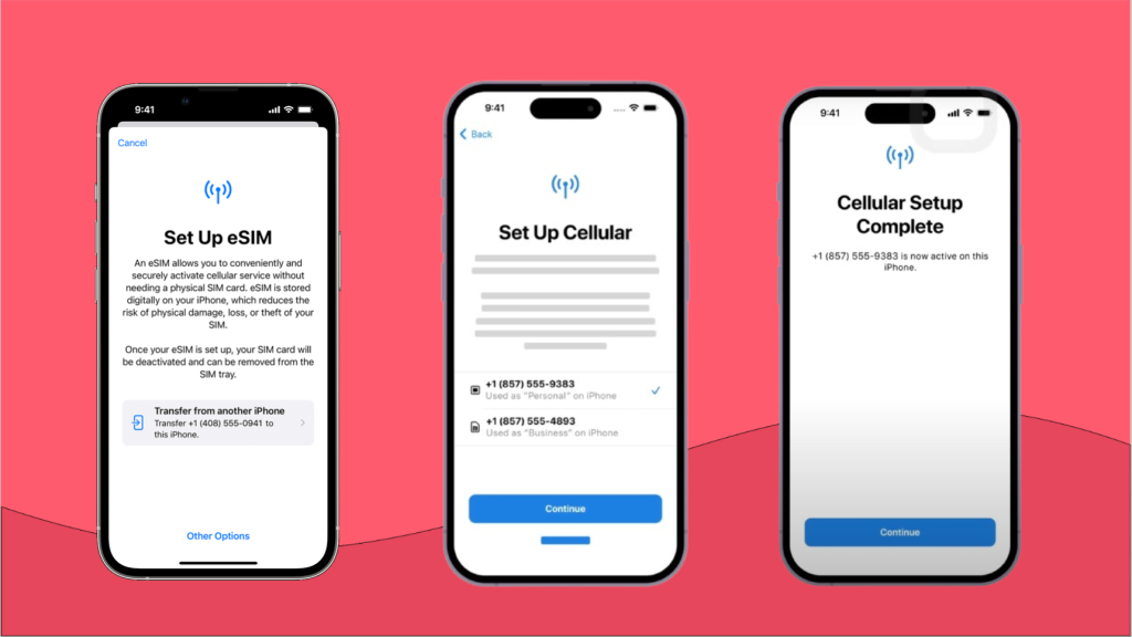 Steps for an eSIM Quick Transfer on iPhone