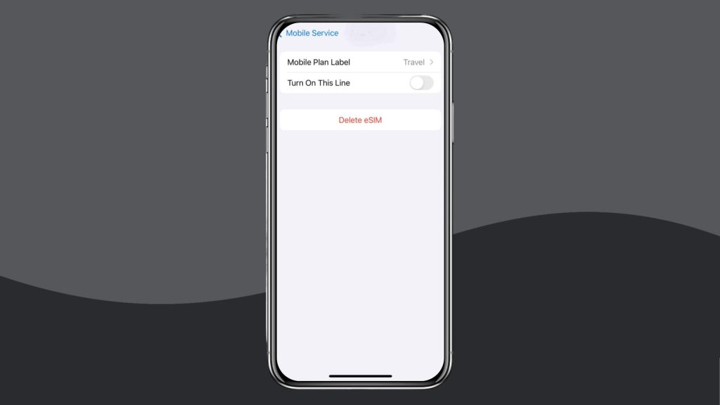Resetting eSIM line on iOS