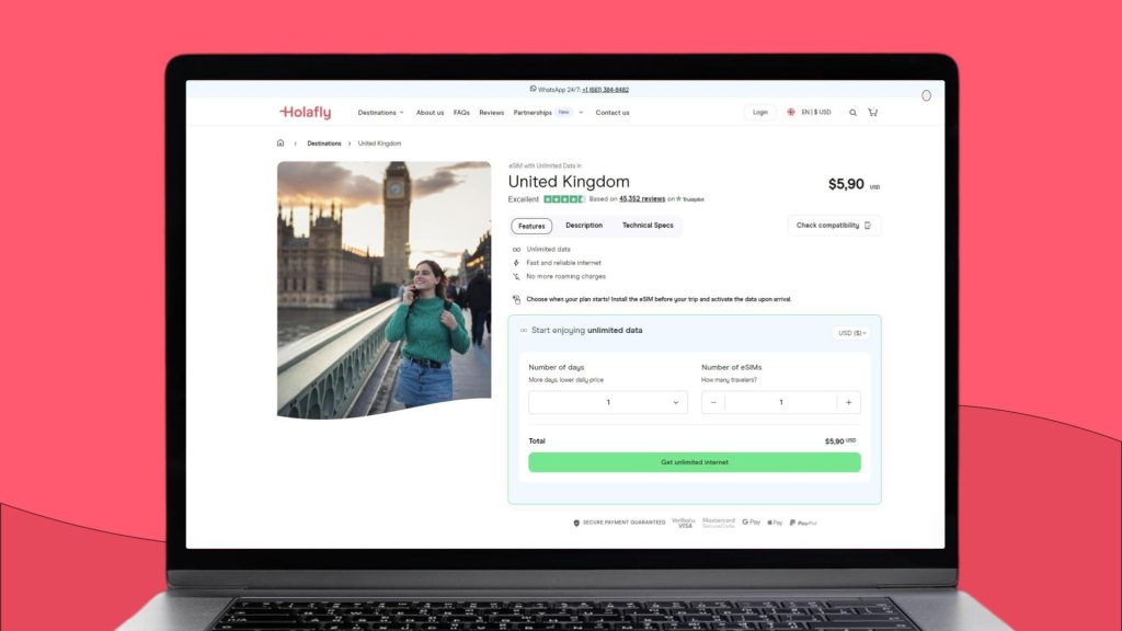 Holafly eSIM for the UK. 
