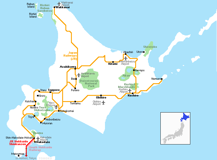 北海道 JR 路線地圖