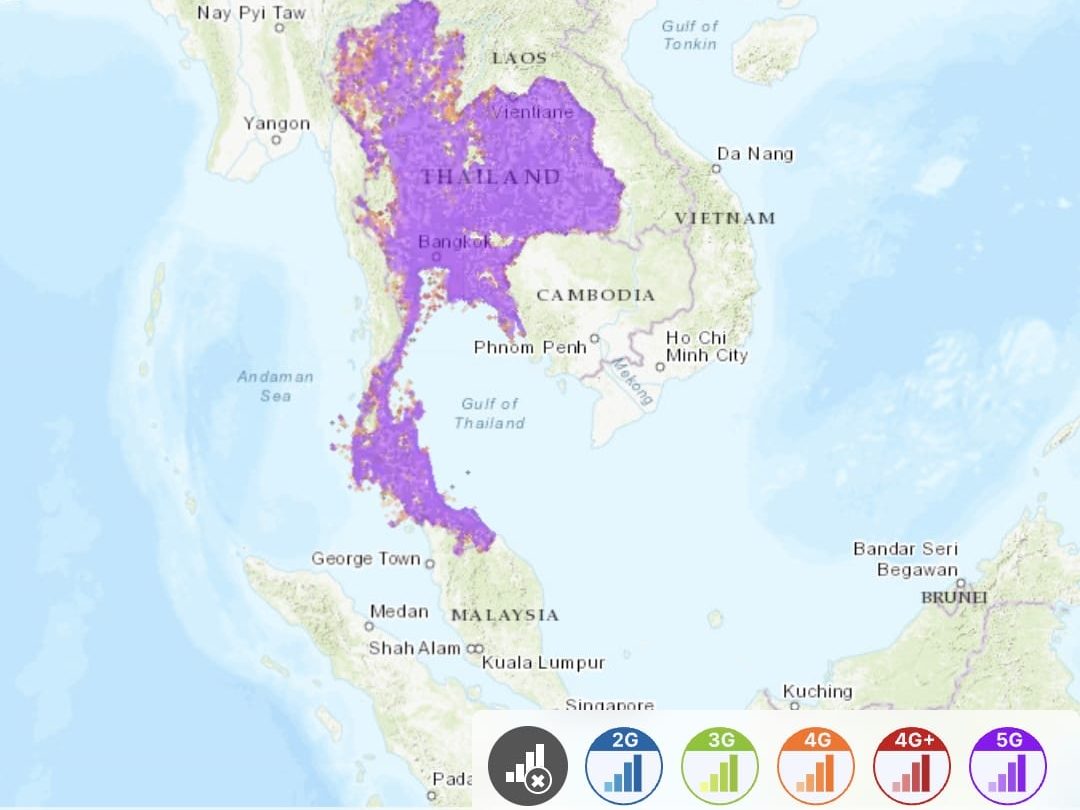 Truemove 泰國網路覆蓋率