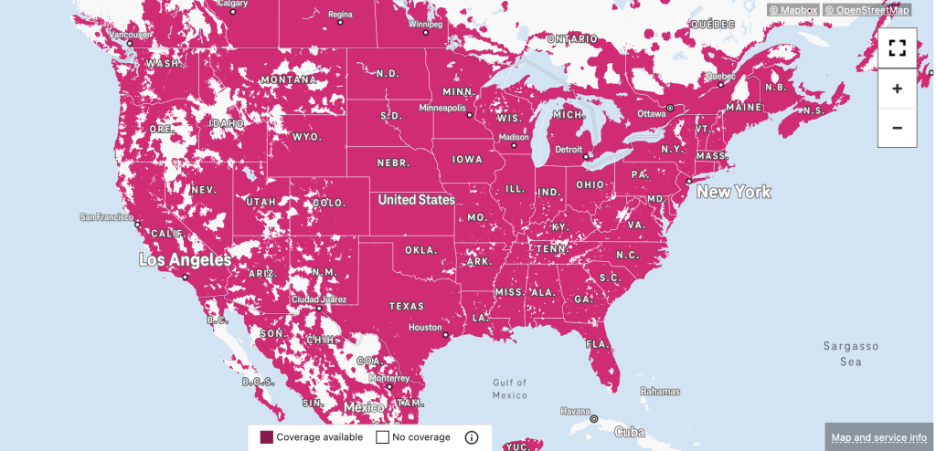 T-Mobile 網路覆蓋率