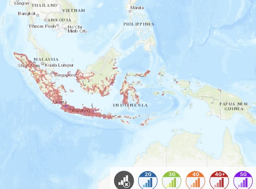 Indosat 網路覆蓋率